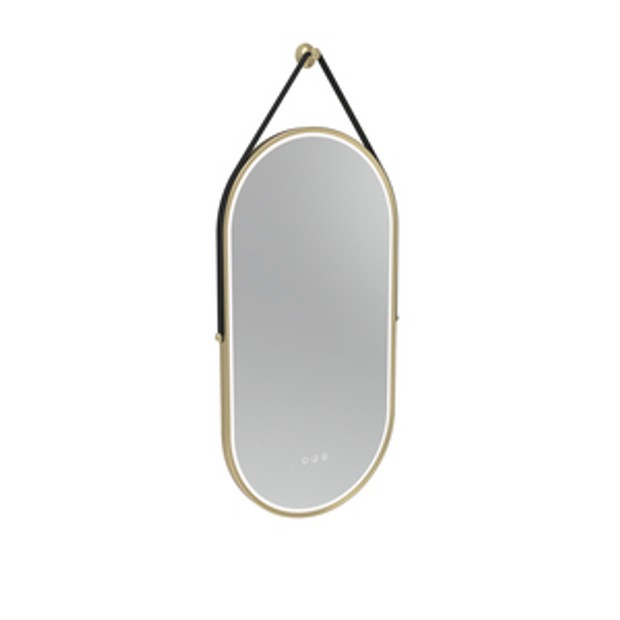 Alderbury 400 Pill Illuminated Mirror Brass W Strap Bl 1136497 Alderbury 400 Pill Illuminated Mirror Brass W Strap Bl 1136497