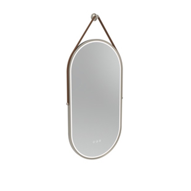 Alderbury 400 Pill Illuminated Mirror Nickel W Strap Br 1136328 Alderbury 400 Pill Illuminated Mirror Nickel W Strap Br 1136328