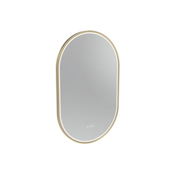 Alderbury 500 Pill Illuminated Mirror Brass 1136287 Alderbury 500 Pill Illuminated Mirror Brass 1136287
