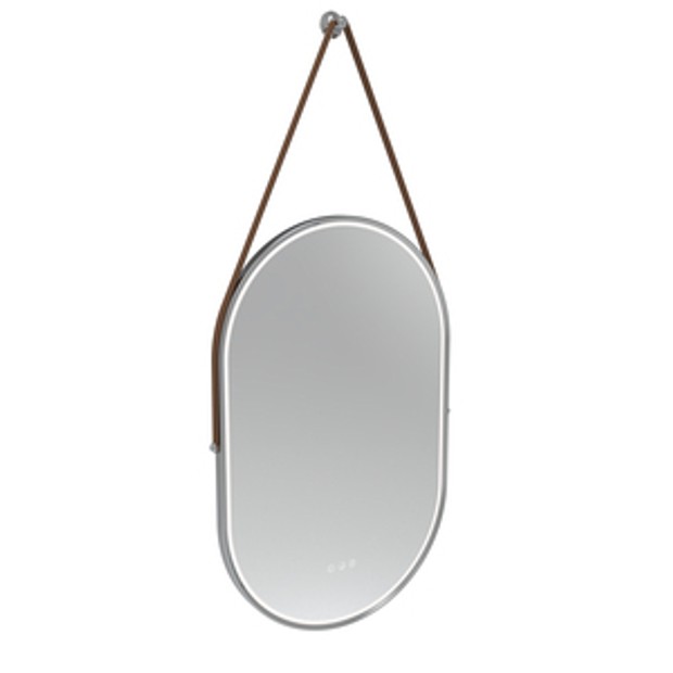 Alderbury 500 Pill Illuminated Mirror W Strap Br Chrome 1136339 Alderbury 500 Pill Illuminated Mirror W Strap Br Chrome 1136339