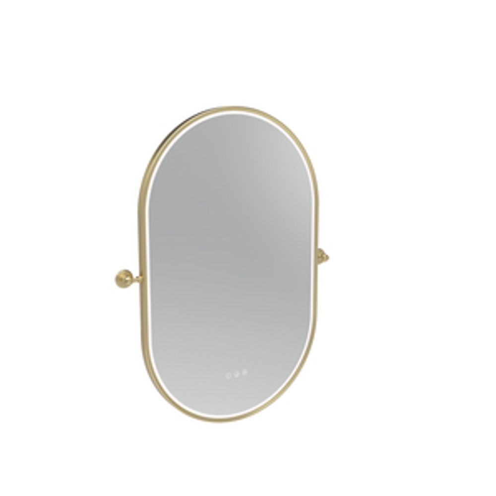 Alderbury 500 Pill Illuminated Mirror Brass W Brackets 1136329 slide image Alderbury 500 Pill Illuminated Mirror Brass W Brackets 1136329 slide image