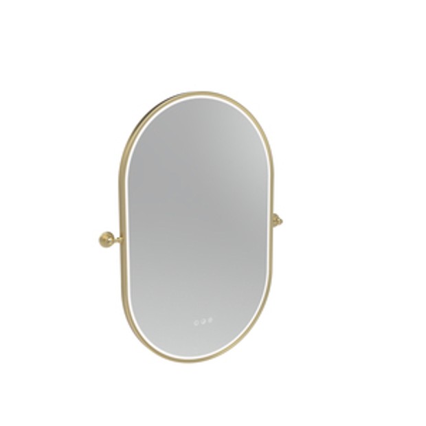 Alderbury 500 Pill Illuminated Mirror Brass W Brackets 1136329 Alderbury 500 Pill Illuminated Mirror Brass W Brackets 1136329