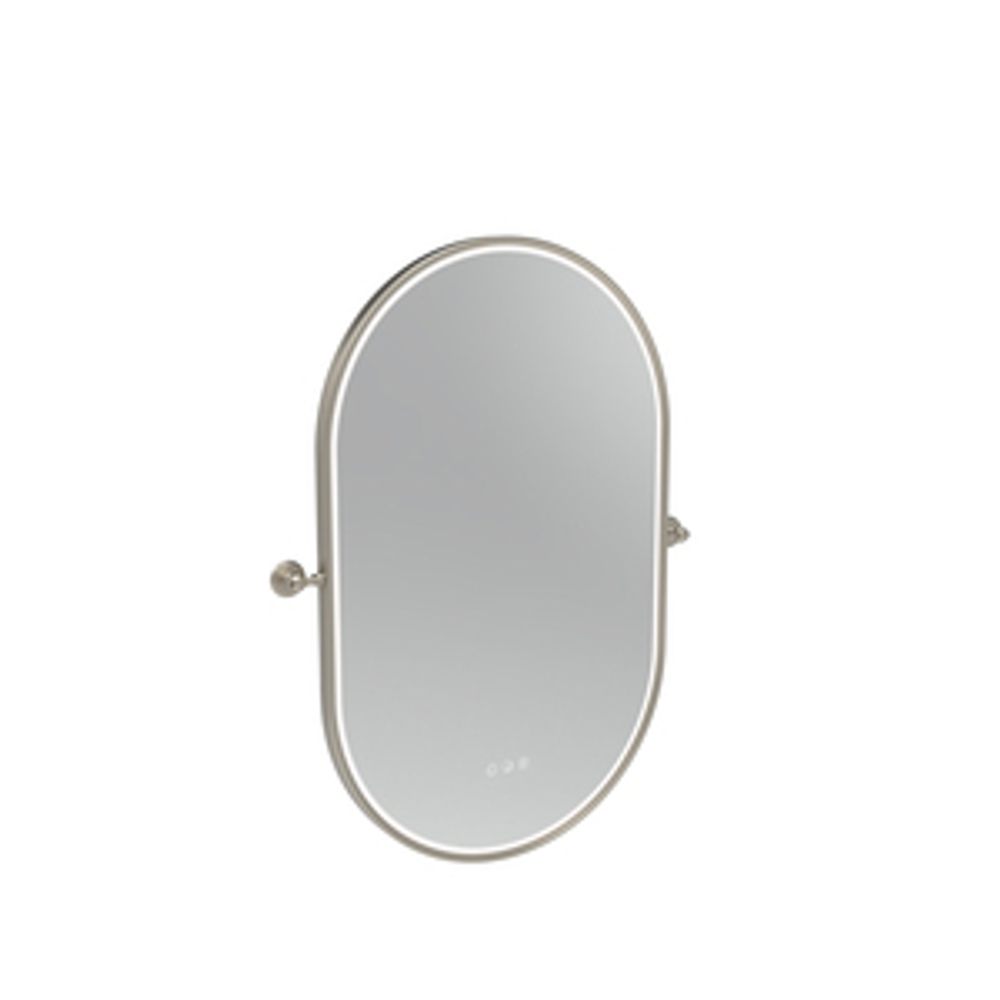 Alderbury 500 Pill Illuminated Mirror Nickel W Brackets 1136257 slide image Alderbury 500 Pill Illuminated Mirror Nickel W Brackets 1136257 slide image