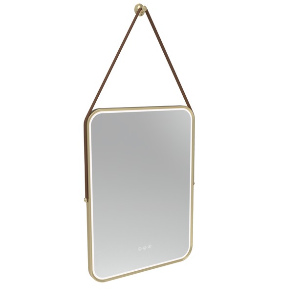 Alderbury 500 Rectangular Illuminated Mirror Brass W Strap Br 1136411 Alderbury 500 Rectangular Illuminated Mirror Brass W Strap Br 1136411