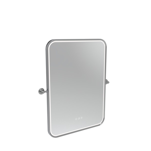 Alderbury 500 Rectangular Illuminated Mirror W Brackets Chrome 1136464 Alderbury 500 Rectangular Illuminated Mirror W Brackets Chrome 1136464