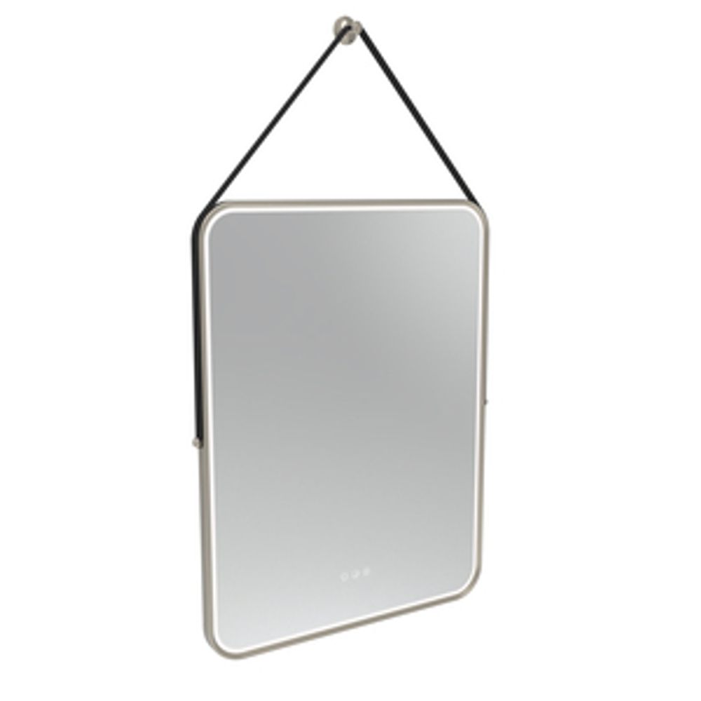 Alderbury 400 Rectangular Illuminated Mirror Nickel W Strap Bl 1128220 slide image Alderbury 400 Rectangular Illuminated Mirror Nickel W Strap Bl 1128220 slide image