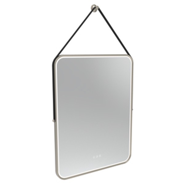 Alderbury 400 Rectangular Illuminated Mirror Nickel W Strap Bl 1136383 Alderbury 400 Rectangular Illuminated Mirror Nickel W Strap Bl 1136383