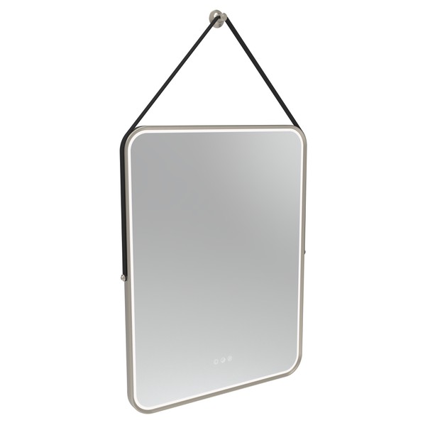 Alderbury 400 Rectangular Illuminated Mirror Nickel W Strap Bl 1136383 Alderbury 400 Rectangular Illuminated Mirror Nickel W Strap Bl 1136383