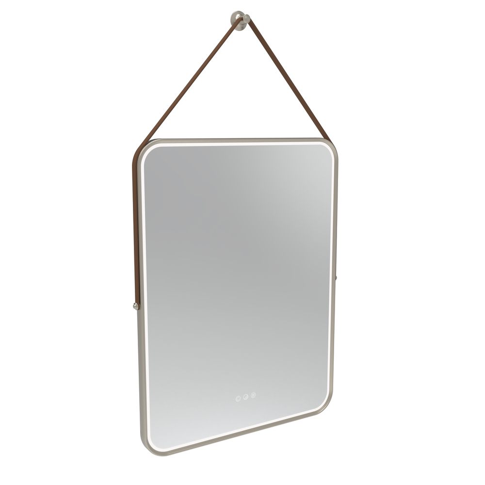 Alderbury 400 Rectangular Illuminated Mirror Nickel W Strap Br 1136470 slide image Alderbury 400 Rectangular Illuminated Mirror Nickel W Strap Br 1136470 slide image