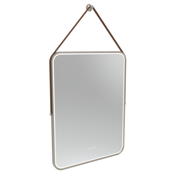 Alderbury 400 Rectangular Illuminated Mirror Nickel W Strap Br 1136470 Alderbury 400 Rectangular Illuminated Mirror Nickel W Strap Br 1136470