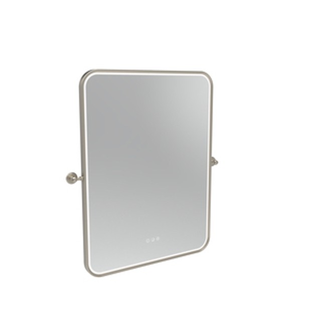 Alderbury 400 Rectangular Illuminated Mirror Nickel W Brackets 1136530 Alderbury 400 Rectangular Illuminated Mirror Nickel W Brackets 1136530