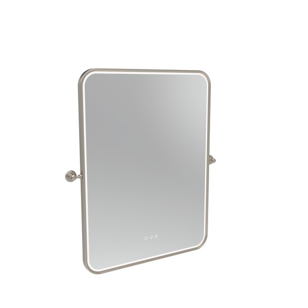 Alderbury 400 Rectangular Illuminated Mirror Nickel W Brackets 1136530 Alderbury 400 Rectangular Illuminated Mirror Nickel W Brackets 1136530