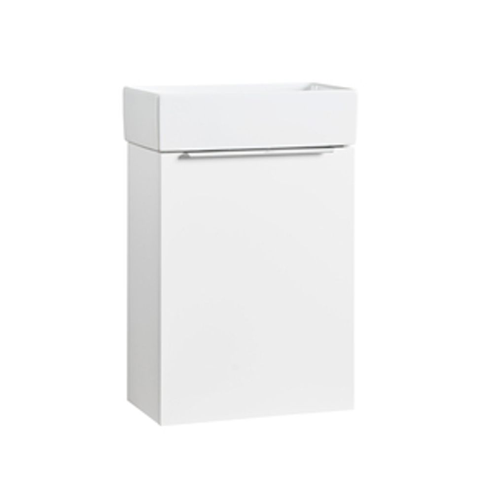 Alto 400 Wall Mounted Cloakroom Vanity Unit Gloss White 1064921 slide image Alto 400 Wall Mounted Cloakroom Vanity Unit Gloss White 1064921 slide image