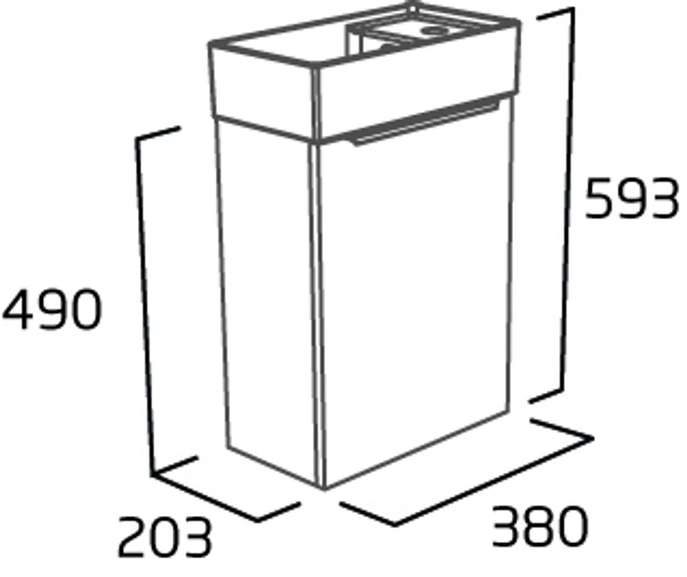 Alto 400mm wall mounted Cloakroom Unit ALT4011 W