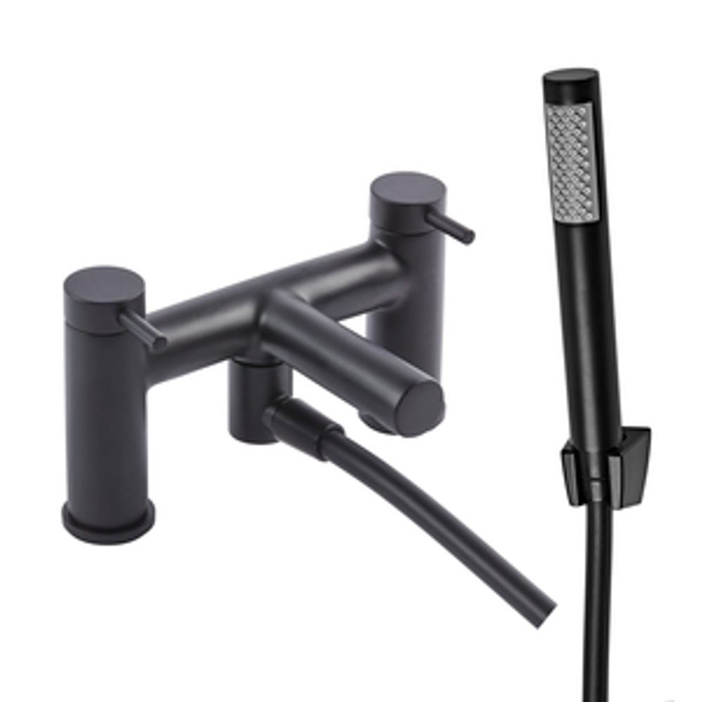 Anthem Deck Mounted Bath Shower Mixer Matt Black 1065698 slide image Anthem Deck Mounted Bath Shower Mixer Matt Black 1065698 slide image
