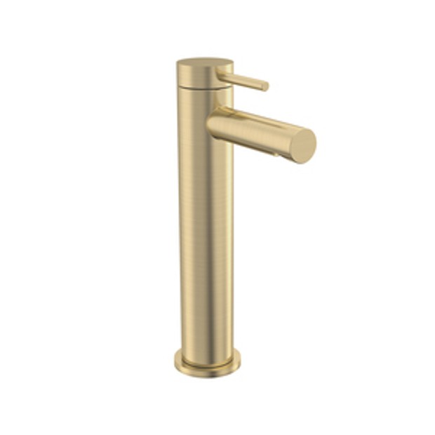Anthem Tall Basin Mixer With Click Waste Brushed Brass 1065965 Anthem Tall Basin Mixer With Click Waste Brushed Brass 1065965