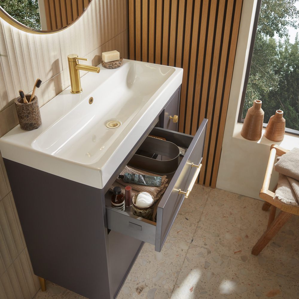 Arlington 800 Unit in Storm Grey Drawer Open Detail slide image Arlington 800 Unit in Storm Grey Drawer Open Detail slide image