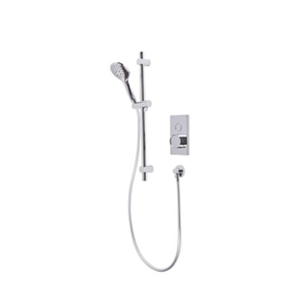 Axiom Single Function Push Button Valve With Riser Rail And Three Function Shower Handset 1065145 Axiom Single Function Push Button Valve With Riser Rail And Three Function Shower Handset 1065145