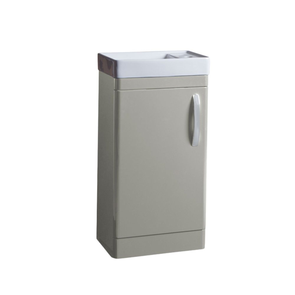 Compass 450mm cloakroom unit Gloss light grey CM450 FG copy slide image Compass 450mm cloakroom unit Gloss light grey CM450 FG copy slide image