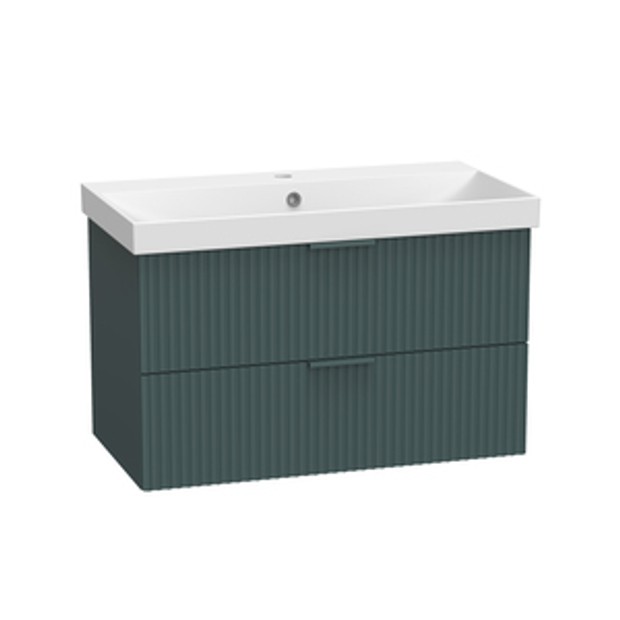 Cadence 800 Fluted Wall Mounted Unit Matt Viridian Green 1068399 Cadence 800 Fluted Wall Mounted Unit Matt Viridian Green 1068399