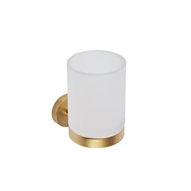 Capital Round Toothbrush Holder Brushed Brass 1065074 Capital Round Toothbrush Holder Brushed Brass 1065074