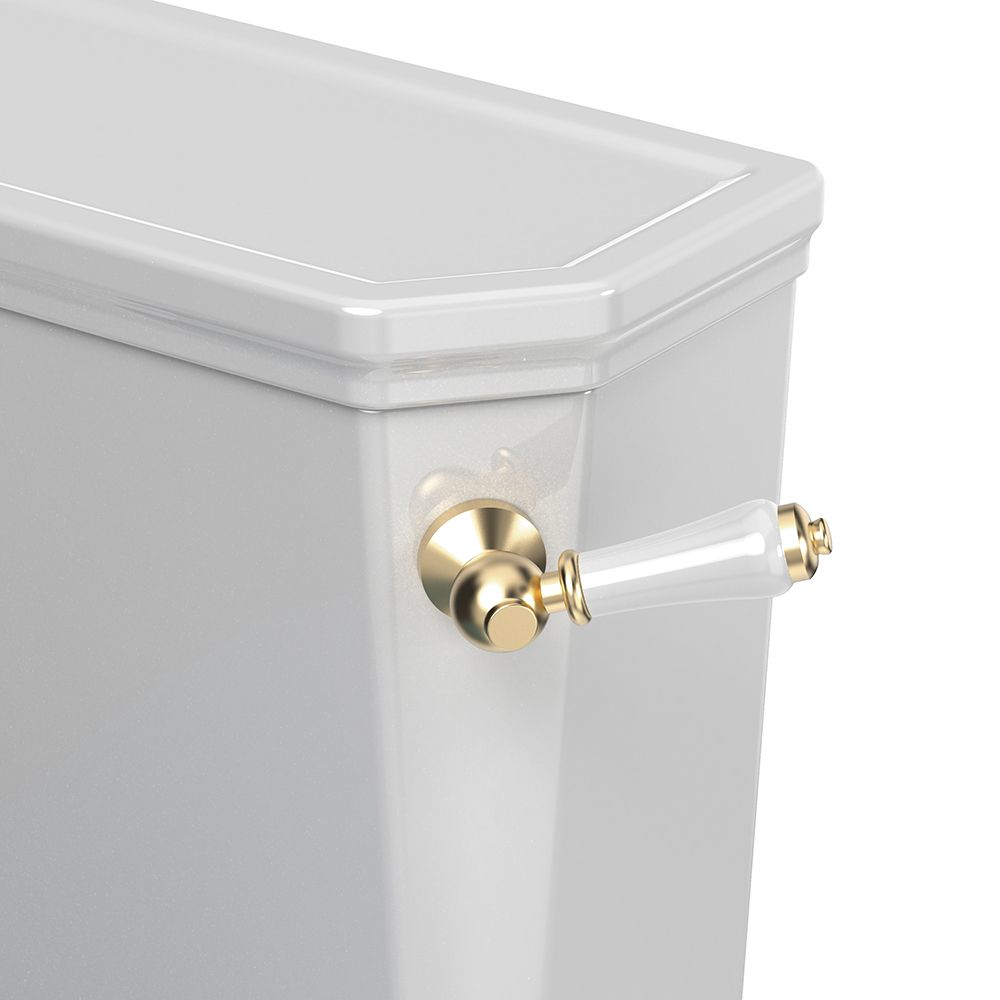Gold Handle Roper Rhodes Widcombe Close Coupled Cistern and Lid With Handle | Roper Rhodes