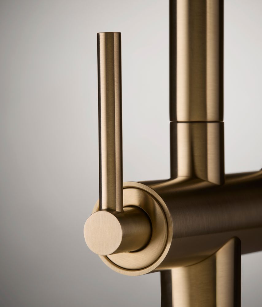 Cohort Lever Brushed Brass Detail Lifestyle slide image Cohort Lever Brushed Brass Detail Lifestyle slide image