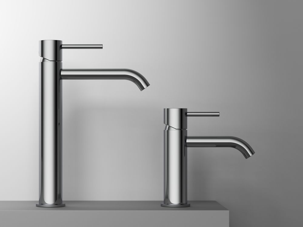 Cohort Lever Chrome Basin Mixer and Tall Lifestyle slide image Cohort Lever Chrome Basin Mixer and Tall Lifestyle slide image