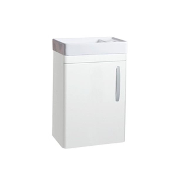 Compass 450 Cloakroom Wall Mounted Vanity Unit Gloss White 1065959 Compass 450 Cloakroom Wall Mounted Vanity Unit Gloss White 1065959