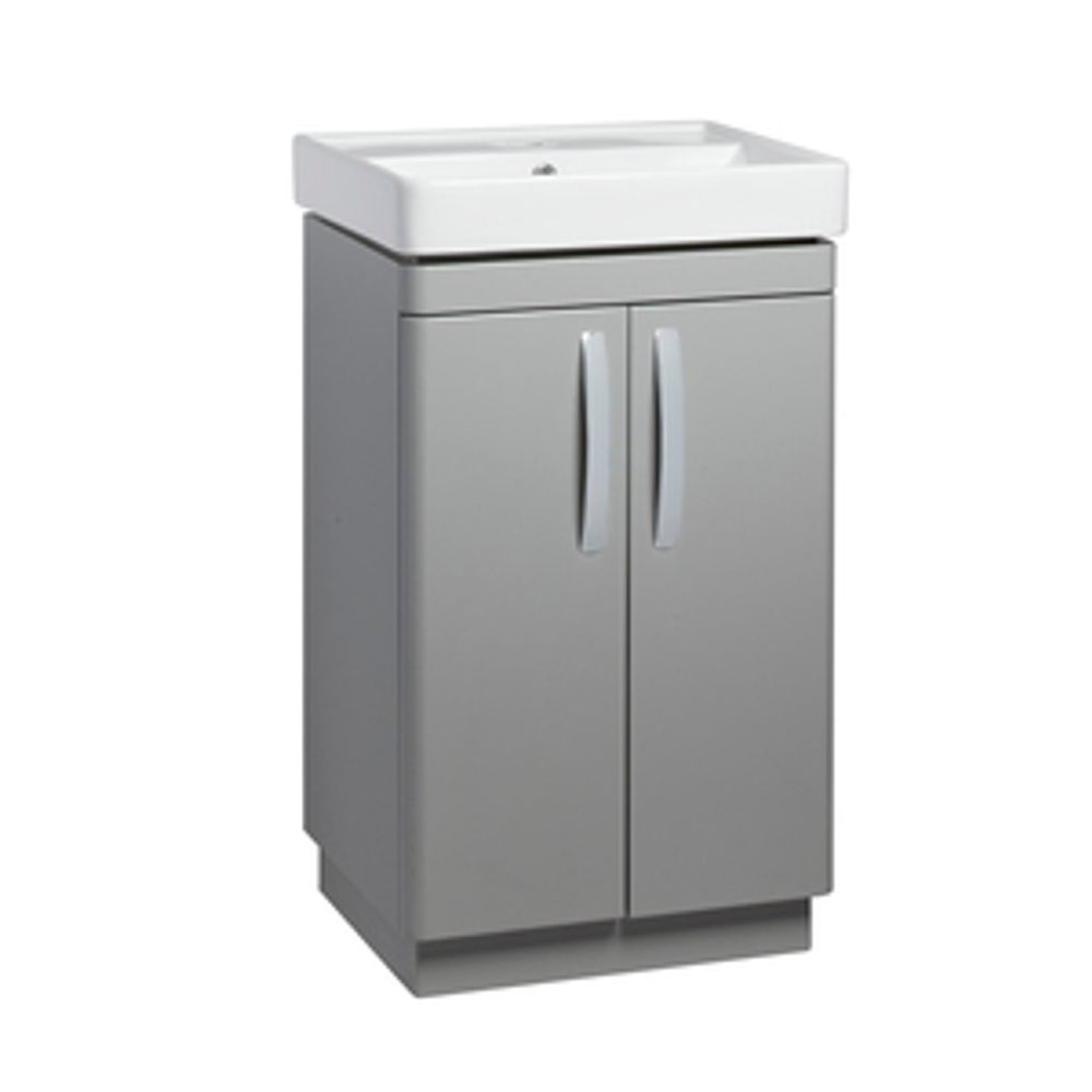 Compass 500 Freestanding Vanity Unit Gloss Light Grey 1064354 slide image Compass 500 Freestanding Vanity Unit Gloss Light Grey 1064354 slide image
