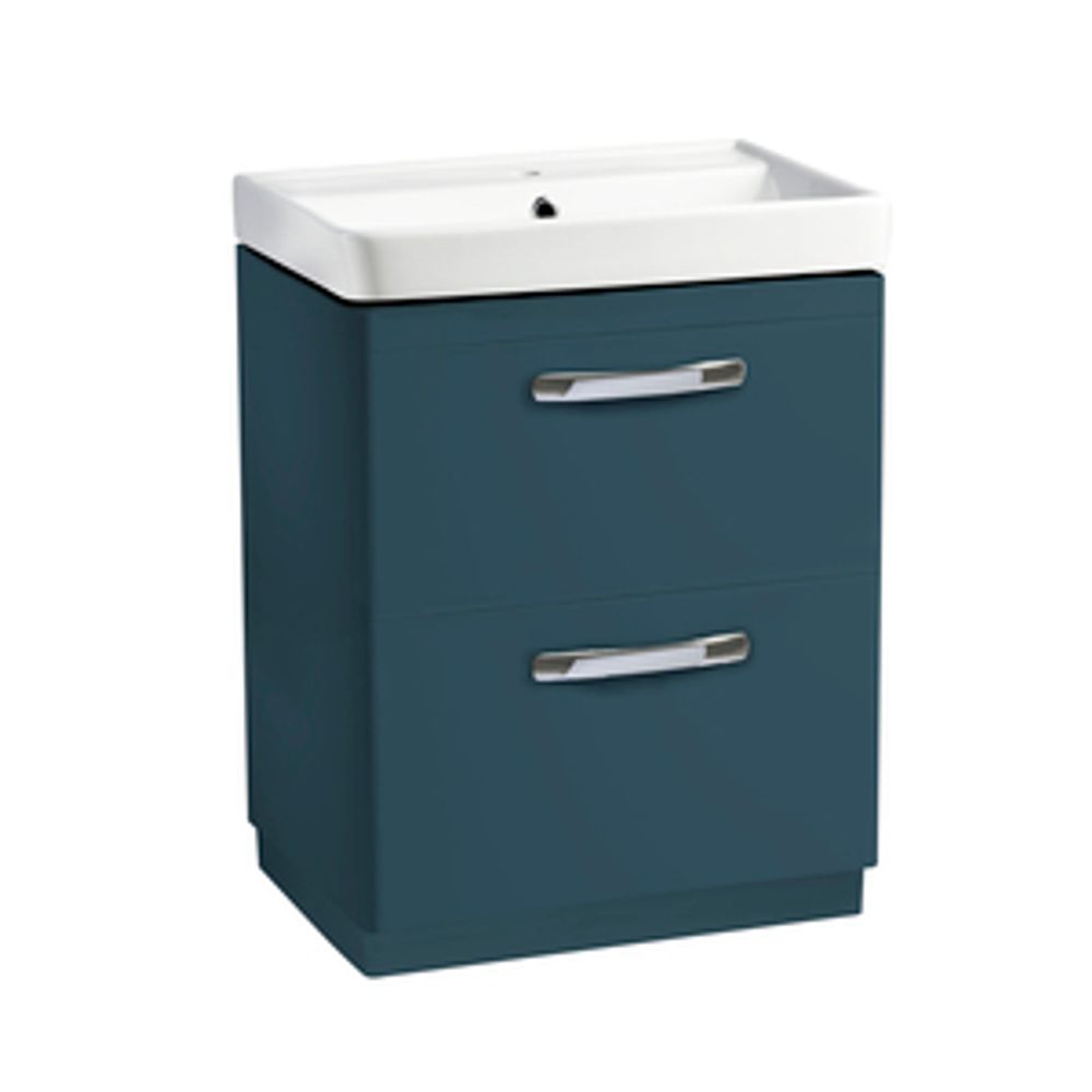 Compass 600 Double Drawer Freestanding Vanity Unit Matt Oxford Blue 1064622 slide image Compass 600 Double Drawer Freestanding Vanity Unit Matt Oxford Blue 1064622 slide image