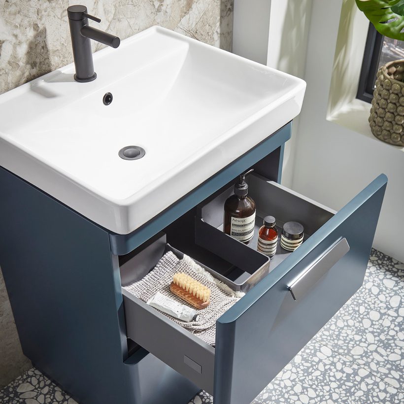 Compass Box Standing Unit Tavistock Bathrooms | Compass 600 Double Drawer Freestanding Vanity Unit
