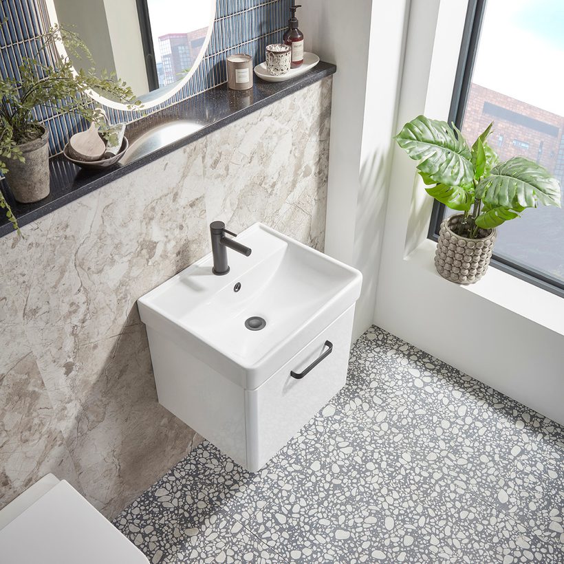 Compass Furniture 500mm Wall Mounted Gloss Light Grey Unit 160 handle Lifes Compass Furniture 500mm Wall Mounted Gloss Light Grey Unit 160 handle Lifes