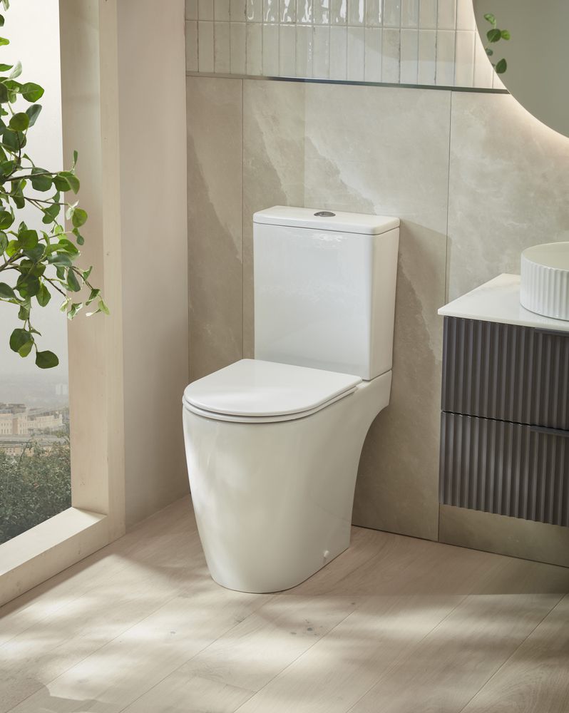 Compass Round Open Back Close Coupled WC Pan | Tavistock Bathrooms