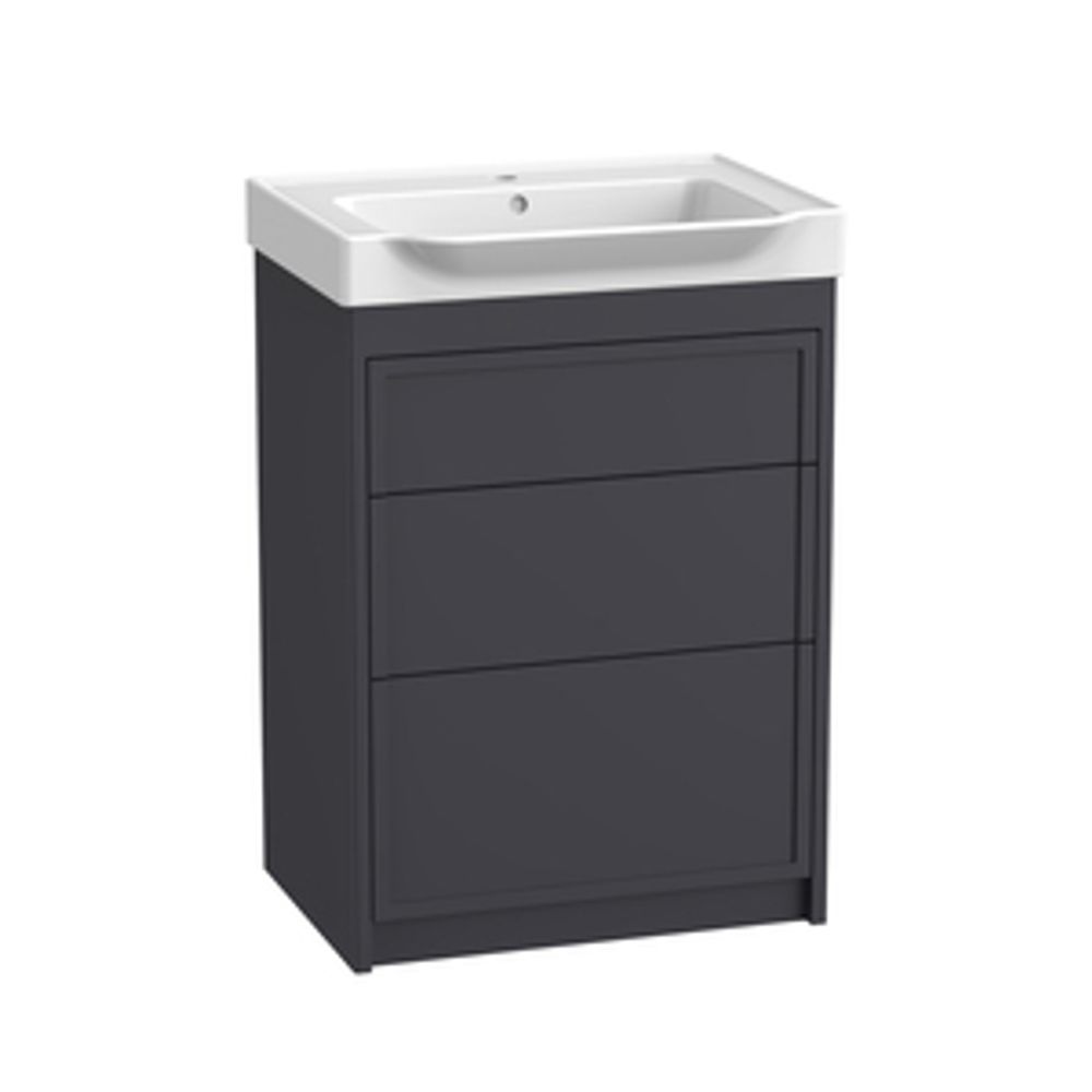 Concierge 600 Freestanding 3 Drawer Basin Unit Matt Carbon 1065110 slide image Concierge 600 Freestanding 3 Drawer Basin Unit Matt Carbon 1065110 slide image