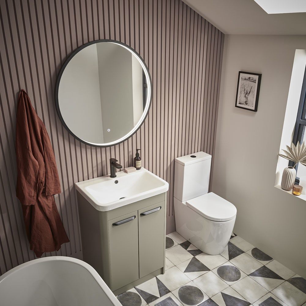 Contour 600 Freestanding Unit Stone Grey Lifestyle slide image Contour 600 Freestanding Unit Stone Grey Lifestyle slide image