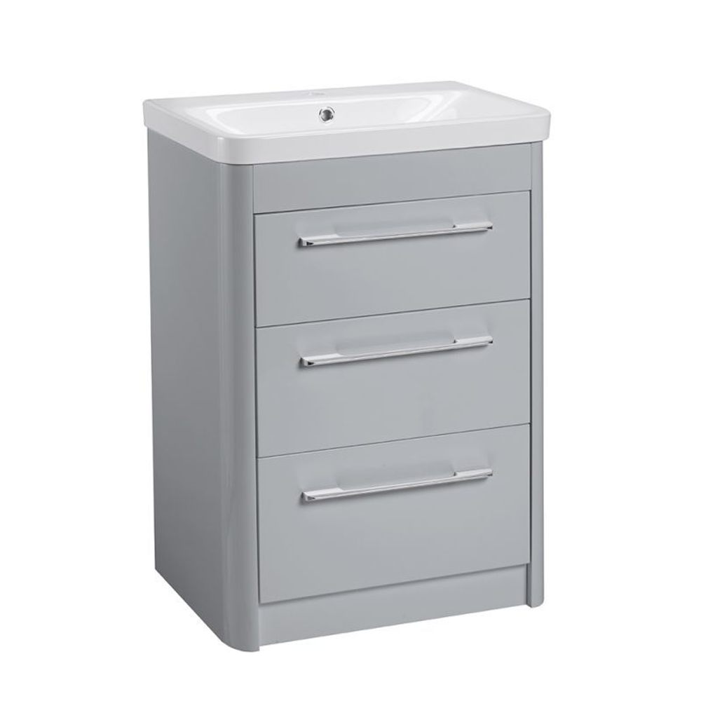 Contour 600 freestanding unit 3 drawers Light Grey CN6016 LG slide image
