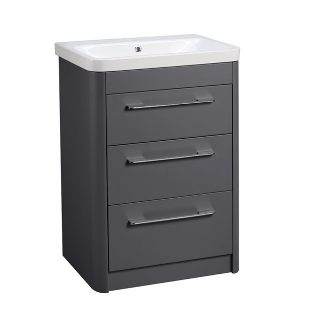 Contour 600 freestanding unit 3 drawers Stone grey CN6016 G