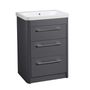 Contour 600 freestanding unit 3 drawers Stone grey CN6016 G slide image