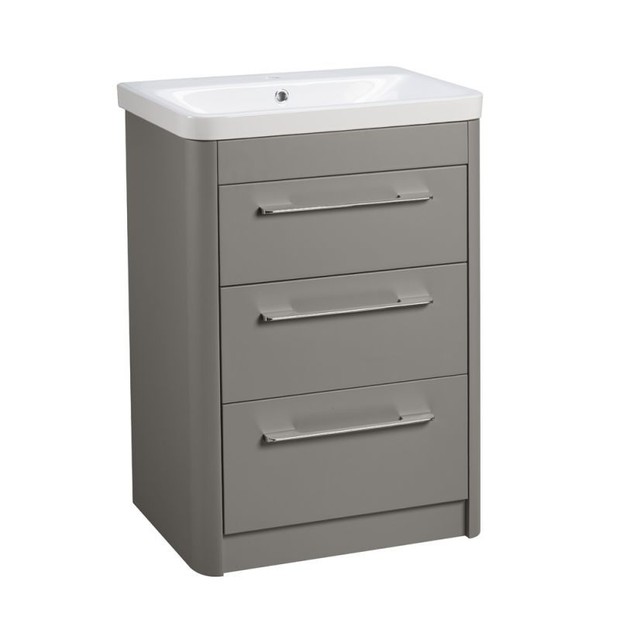 Contour 600 freestanding unit 3 drawers Stone grey CN6016 ST