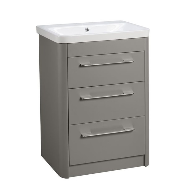 Contour 600 freestanding unit 3 drawers Stone grey CN6016 ST Contour 600 freestanding unit 3 drawers Stone grey CN6016 ST