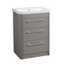 Contour 600 freestanding unit 3 drawers Stone grey CN6016 ST slide image