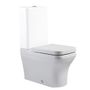 ceramic close coupled toilet pan with toilet seat slide image