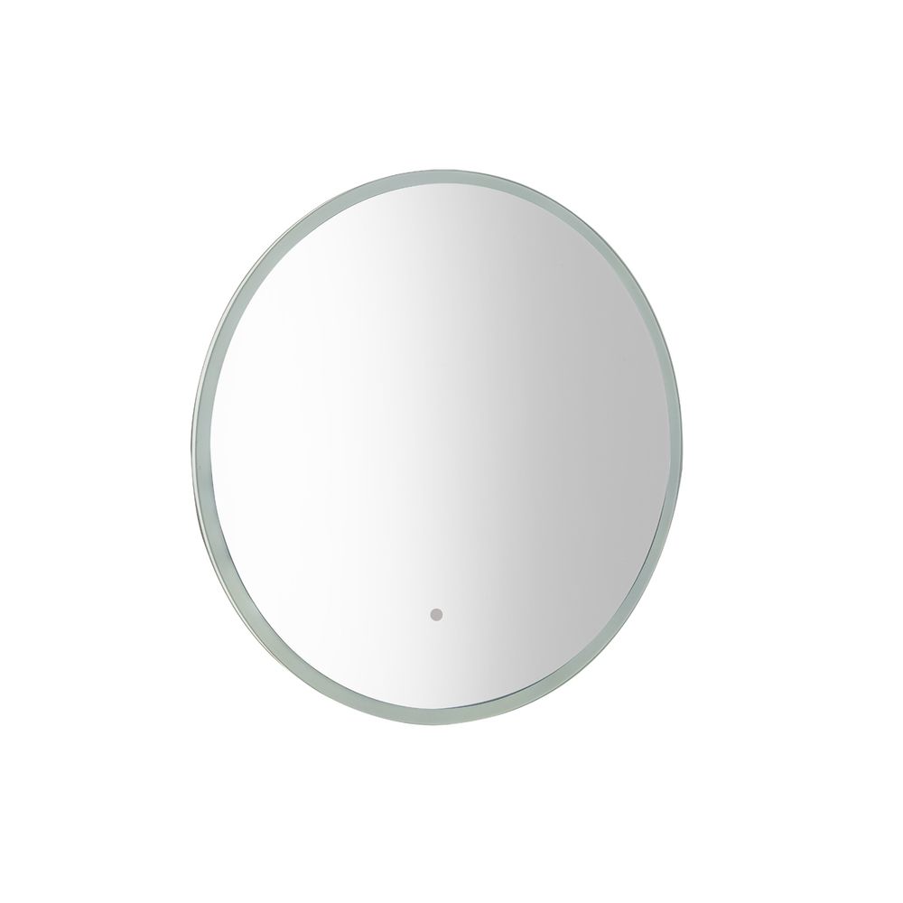 illuminated frame round bathroom mirror slide image