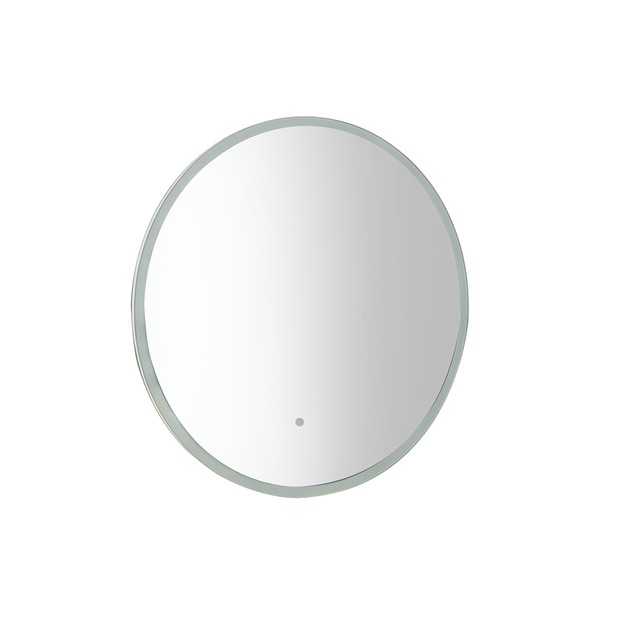 illuminated frame round bathroom mirror
