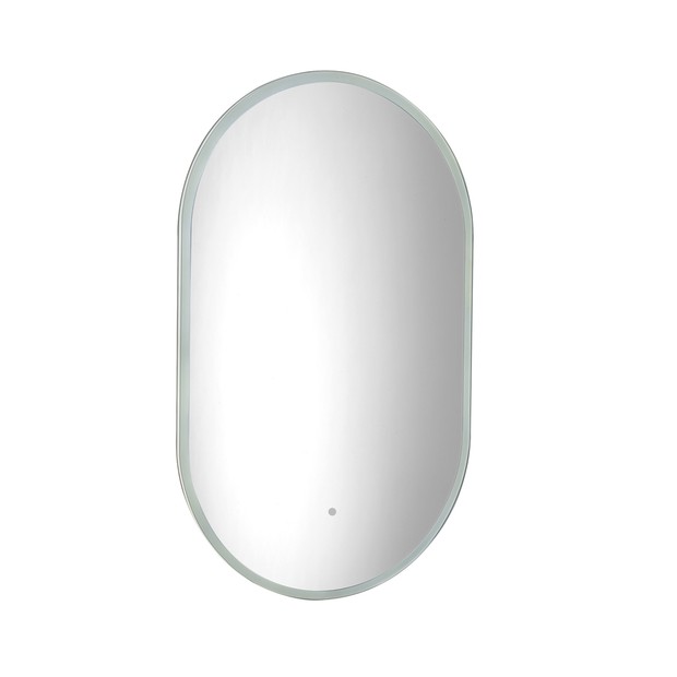 pill illuminated bathroom mirror