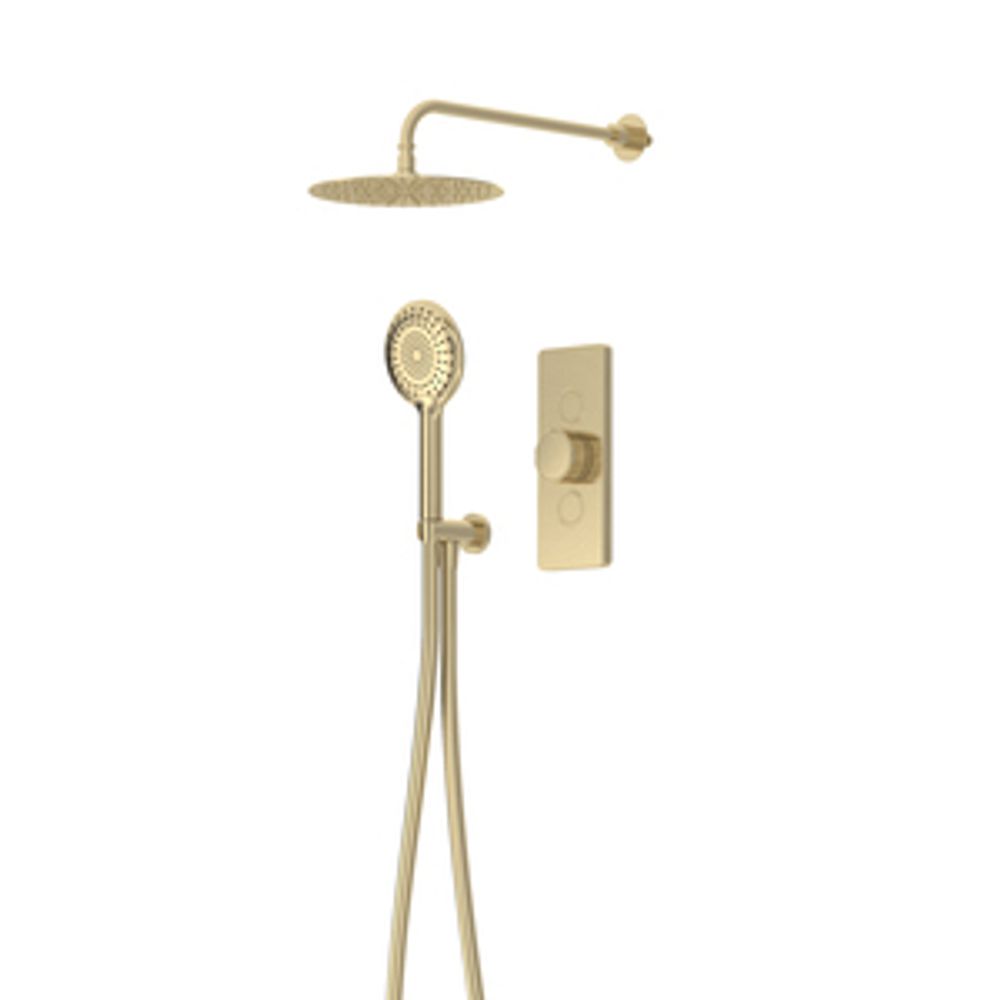 Event Click Dual Function Push Button Shower System With Shower Head And Handset Brushed Brass 1068644 slide image Event Click Dual Function Push Button Shower System With Shower Head And Handset Brushed Brass 1068644 slide image