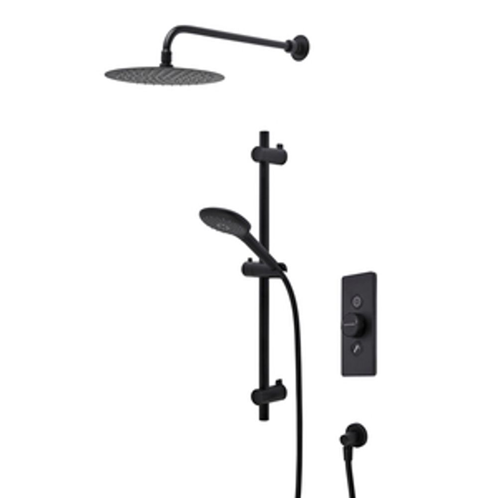 Event Click Dual Function Push Button Shower System With Shower Head Riser Rail And Handset Matt Black 1068360 slide image Event Click Dual Function Push Button Shower System With Shower Head Riser Rail And Handset Matt Black 1068360 slide image