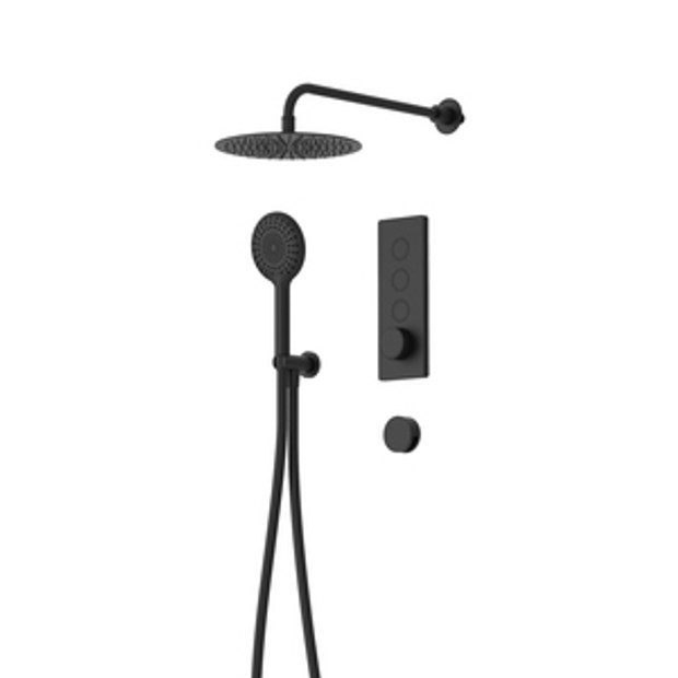 Event Click Triple Function Push Button Shower System With Handset Outlet Shower Head And Smartflow Black 1068643 Event Click Triple Function Push Button Shower System With Handset Outlet Shower Head And Smartflow Black 1068643
