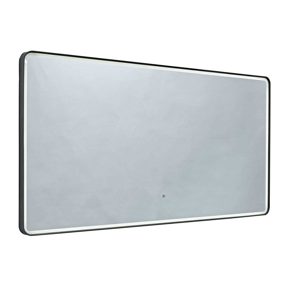 metal frame illuminated bathroom mirror slide image